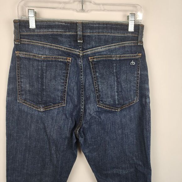 RAG BONE NINA HIGH RISE ANKLE SKINNY DENIM JEANS WOMEN 29 KAYT DARK WASH RAW HEM - Picture 5 of 7